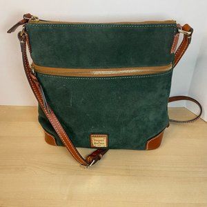 Dooney and Bourke Suede Crossbody, Emerald Green with COA